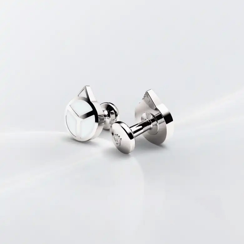 Rolex ‘Hand’ cufflinks in white gold, A1018 at Gandelman