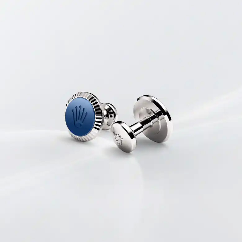 Rolex ‘Fluted’ cufflinks in White gold, A1039 at Gandelman