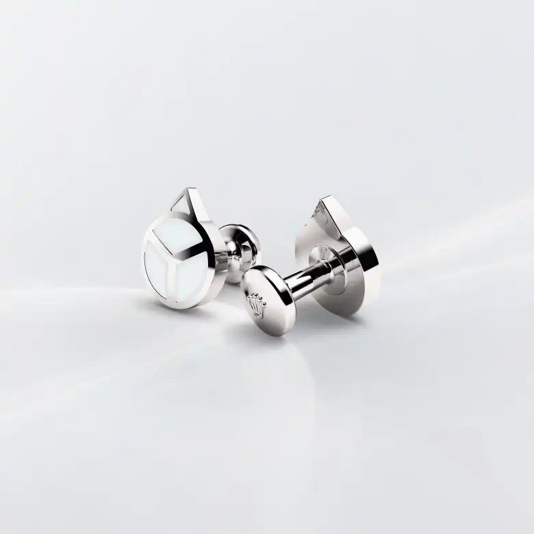 Rolex ‘Hand’ cufflinks in white gold, A1018 at Gandelman