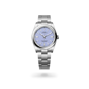 Rolex Oyster Perpetual 36 in Oystersteel with a lavender dial, domed  bezel, and Oyster bracelet - Gandelman