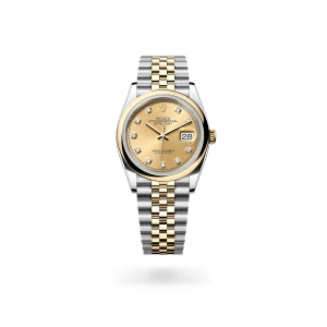 Rolex Datejust 36 in Oystersteel with a pistachio dial, domed  bezel and gold, Jubilee bracelet - Gandelman