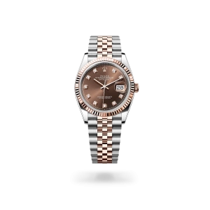 Rolex Datejust 36 in Oystersteel and Everose gold with Chocolate set with diamonds dial, and Jubilee bracelet - Gandelman
