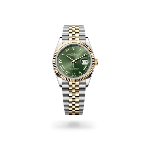 Rolex Datejust 36 in Oystersteel with a Olive green dial, Jubilee bracelet - Gandelman