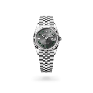 Rolex Datejust 36 in Oystersteel with a Slate dial, fluted bezel, Jubilee bracelet - Gandelman