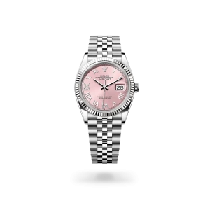 Rolex Datejust 36 in Oystersteel  and white gold with a Pink set with diamonds dial, fluted bezel, Jubilee bracelet - Gandelman