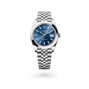 Rolex Datejust 41 in Oystersteel with a blue dial, smooth bezel, Jubilee bracelet - Gandelman