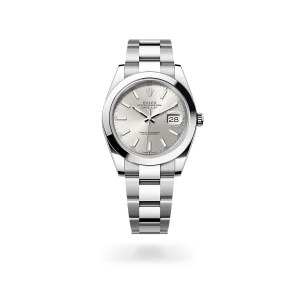 Rolex Datejust 41 in Oystersteel with a silver dial, smooth bezel, Oysterbracelet - Gandelman