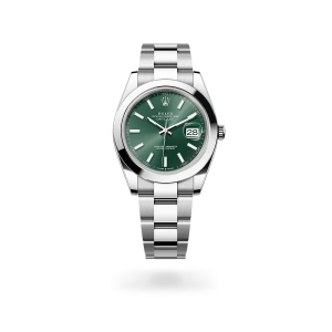 Rolex Datejust 41 in Oystersteel with a mint green dial, smooth bezel, Oyster bracelet - Gandelman