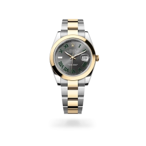 Rolex Datejust 41 in Oystersteel and yellow gold with a slate dial, smooth bezel, Oyster bracelet - Gandelman