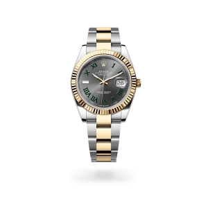 Rolex Datejust 41 in Oystersteel and yellow gold with a Slate dial, fluted bezel, and Oyster bracelet - Gandelman