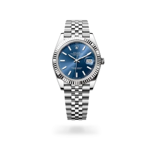Rolex Datejust 41 in Oystersteel and white gold with a blue dial, fluted bezel, Jubilee bracelet - Gandelman
