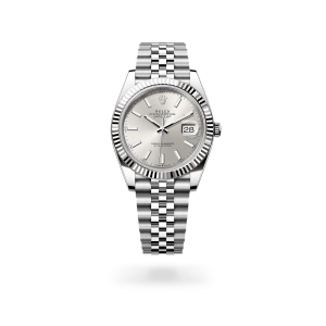 Rolex Datejust 41 in Oystersteel and white gold with a silver dial, fluted bezel, Jubilee bracelet - Gandelman