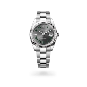 Rolex Datejust 41 in Oystersteel and white gold with a slate dial, fluted bezel, Oyster bracelet - Gandelman
