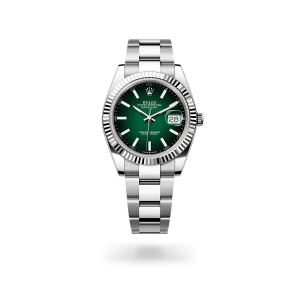 Rolex Datejust 41 in Oystersteel and white gold with a Green ombré dial, and Oyster bracelet -  Gandelman