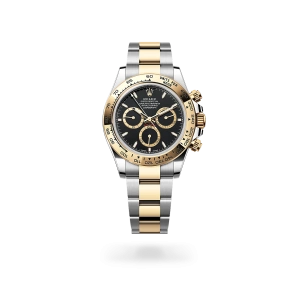 Rolex Cosmograph Daytona in Oystersteel and yellow gold with a black, golden counter rings dial, fixed bezel, and Oyster bracelet - Gandelman