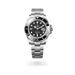 Rolex Sea-Dweller in Oystersteel with an intense black dial, black ceramic and platinum bezel, and Oyster bracelet - Gandelman