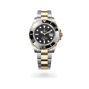 Rolex Sea-Dweller in Oystersteel and yellow gold with an intense black dial, black ceramic and gold bezel, and Oyster bracelet - Gandelman