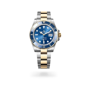 Rolex Submariner Date in Oystersteel and yellow gold with a Royal blue dial, blue ceramic and gold bezel, and Oyster bracelet - Gandelman