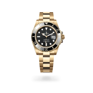 Rolex Submariner Date in yellow gold with a black dial, black ceramic and gold bezel, and Oyster bracelet - Gandelman