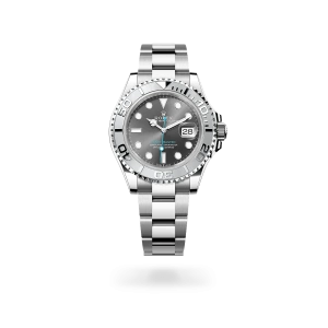 Rolex Yacht-Master 40 in Oystersteel and platinum with a Slate dial, platinum bezel, and Oyster bracelet - Gandelman
