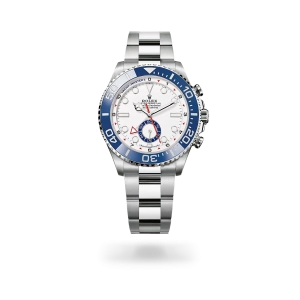 Rolex Yacht-Master II in Oystersteel with a White dial, blue Cerachrom insert in ceramic bezel, and Oyster bracelet - Gandelman