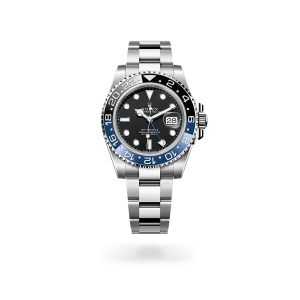 Rolex GMT-Master II in Oystersteel with a black dial, bidirectional rotatable 24-hour graduated  bezel, and Oyster bracelet - Gandelman