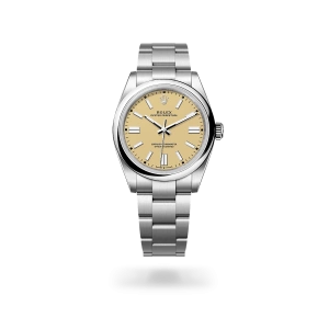 Rolex Oyster Perpetual 41  in Oystersteel with a Beige dial, domed  bezel, and Oyster bracelet - Gandelman