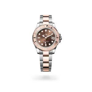 Rolex Yacht-Master 37 in Oystersteel and Everose gold with a Chocolate dial, gold bezel, and Oyster bracelet -  Gandelman