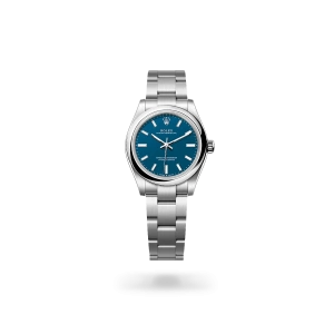 Rolex Oyster Perpetual 31 in Oystersteel with a blue dial, domed  bezel, and Oyster bracelet - Gandelman
