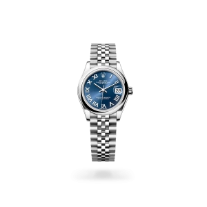 Rolex Datejust 31 in Oystersteel with a bright blue dial, domed bezel, and Jubilee bracelet - Gandelman