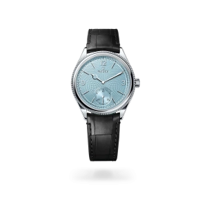 Rolex 1908 in platinum with an ice blue dial - Gandelman