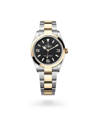 Rolex Explorer 36 in Oystersteel with a white dial, smooth bezel, and Oyster bracelet - Gandelman