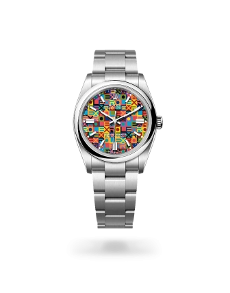 Rolex Oyster Perpetual 36 in Oystersteel with a Multicoloured, Jubilee motif dial, domed  bezel, and Oyster bracelet - Gandelman