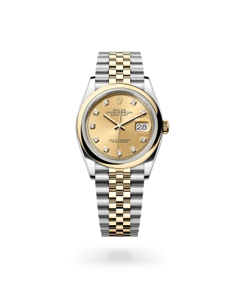 Rolex Datejust 36 in Oystersteel with a pistachio dial, domed  bezel and gold, Jubilee bracelet - Gandelman