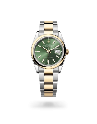Rolex Datejust 36 in Oystersteel and yellow gold with Olive green dial, and Oyster bracelet -  Gandelman