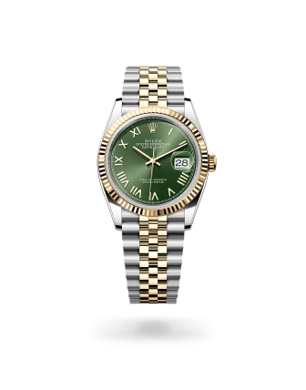 Rolex Datejust 36 in Oystersteel with a Olive green dial, Jubilee bracelet - Gandelman