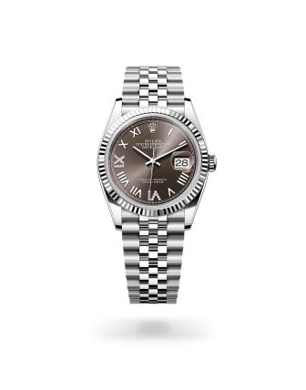 Rolex Datejust 36 in Oystersteel and white gold with Dark grey set with diamonds dial, and Jubilee bracelet -  Gandelman