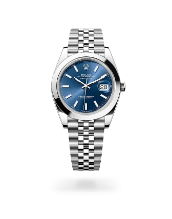 Rolex Datejust 41 in Oystersteel with a blue dial, smooth bezel, Jubilee bracelet - Gandelman