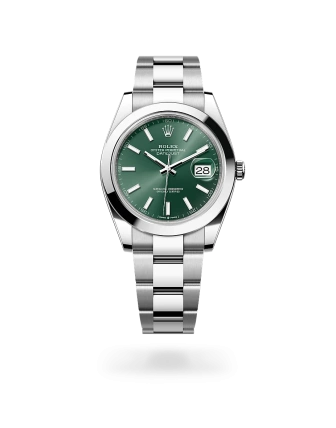 Rolex Datejust 41 in Oystersteel with a mint green dial, smooth bezel, Oyster bracelet - Gandelman