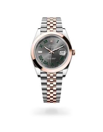 Rolex Datejust 41 in Oystersteel and Everose gold with a slate dial, smooth bezel, Jubilee bracelet - Gandelman