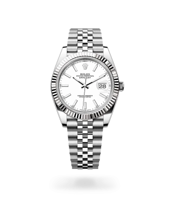 Rolex Datejust 41 in Oystersteel and white gold with a white dial, fluted bezel, Jubilee bracelet - Gandelman