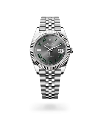 Rolex Datejust 41 in Oystersteel and white gold with a slate dial, fluted bezel, Jubilee bracelet - Gandelman