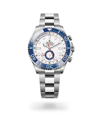 Rolex Yacht-Master II in Oystersteel with a White dial, blue Cerachrom insert in ceramic bezel, and Oyster bracelet - Gandelman