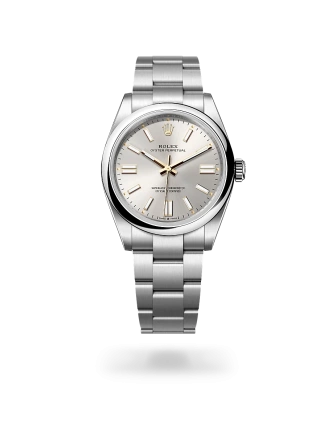 Rolex Oyster Perpetual 41  in Oystersteel with a silver dial, domed  bezel, and Oyster bracelet - Gandelman