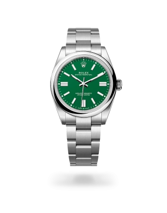 Rolex Oyster Perpetual 41  in Oystersteel with a Green dial, domed  bezel, and Oyster bracelet - Gandelman
