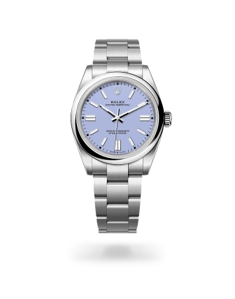 Rolex Oyster Perpetual 41  in Oystersteel with a Lavender dial, domed  bezel, and Oyster bracelet - Gandelman
