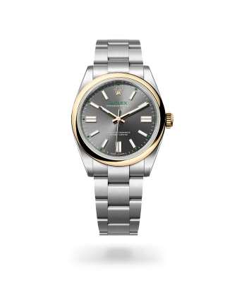 Rolex Oyster Perpetual 41  in Oystersteel and yellow gold with a Slate dial, domed  bezel, and Oyster bracelet - Gandelman