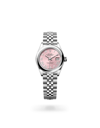 Rolex Lady-Datejust 28 in Oystersteel with a Pink dial, Domed bezel, and Jubilee bracelet - Gandelman