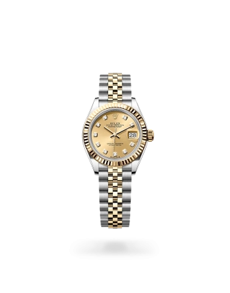 Rolex Lady-Datejust in Oystersteel and yellow gold with a Champagne-colour set with diamonds dial, fluted bezel, and Jubilee bracelet - Gandelman