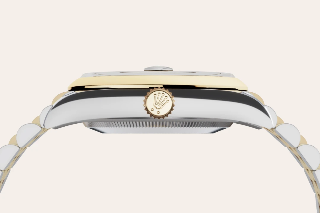 Rolex Datejust 36 in Oystersteel with a pistachio dial, domed  bezel and gold, Jubilee bracelet - Gandelman